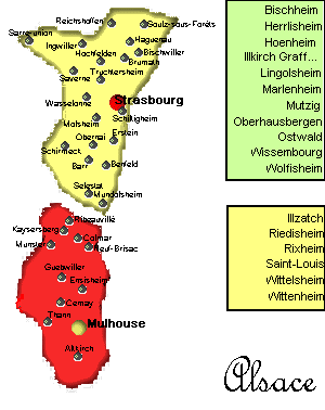 Carte de l'Alsace