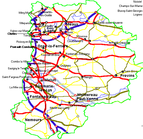Carte de la Seine et Marne