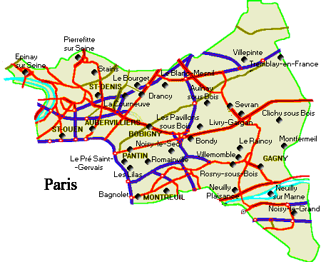 Carte de la Seine Saint-Denis