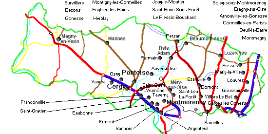 Carte du Val d'Oise, annuaire des LABM